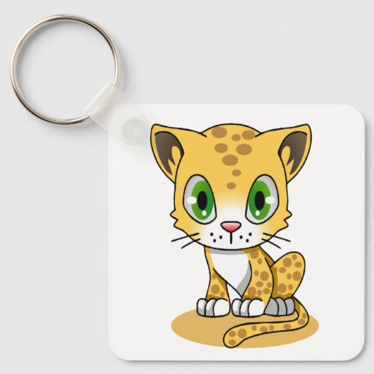 Cute Animated Leopard Sleutelhanger (Voorkant)