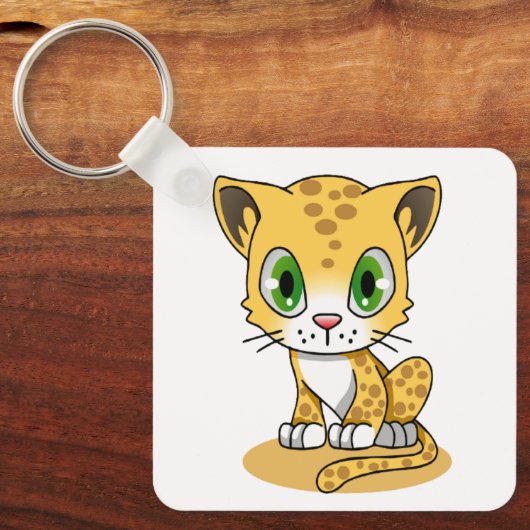 Cute Animated Leopard Sleutelhanger (Voorkant)