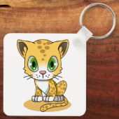 Cute Animated Leopard Sleutelhanger (Achterkant)