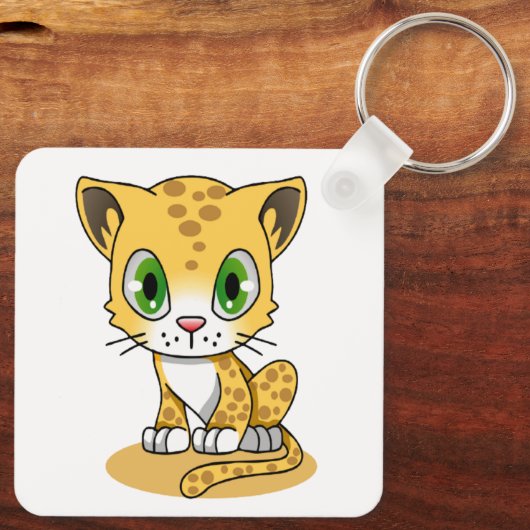 Cute Animated Leopard Sleutelhanger (Achterkant)