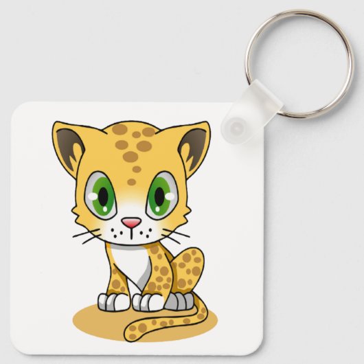 Cute Animated Leopard Sleutelhanger (Achterkant)