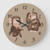 Cute animated Monkeys Grote Klok (Voorkant)