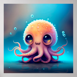Cute Animated Octopus Poster