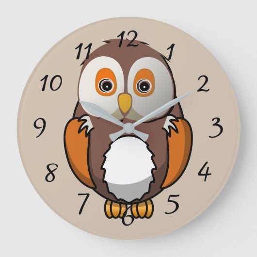 Cute animated Owl Grote Klok (Voorkant)