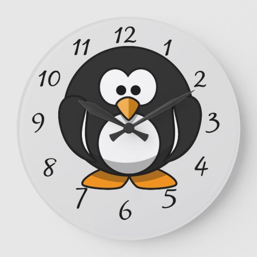 Cute animated Penguin Grote Klok (Voorkant)