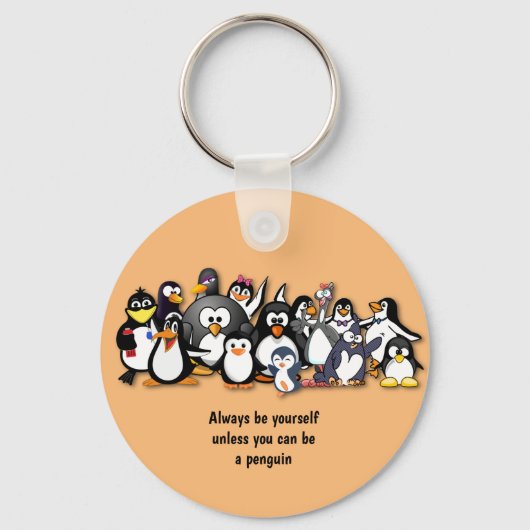 Cute animated penguins sleutelhanger (Voorkant)