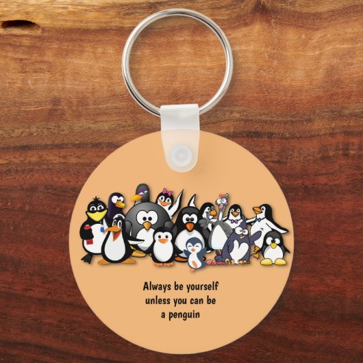 Cute animated penguins sleutelhanger (Voorkant)