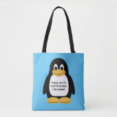 Cute animated pinguin tote bag (Voorkant)
