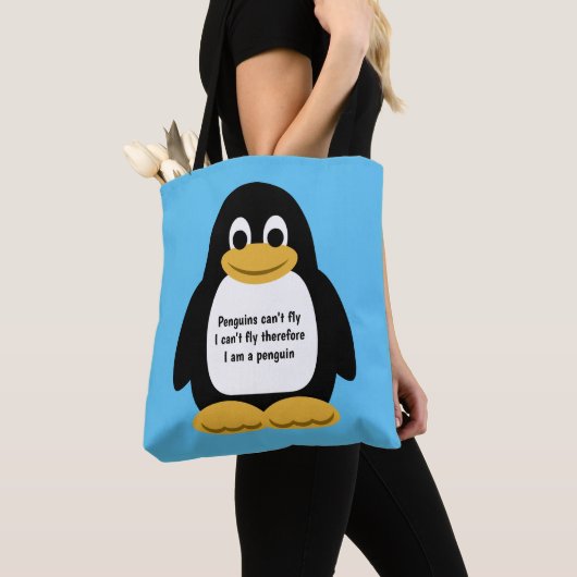 Cute animated pinguin tote bag (Dichtbij)