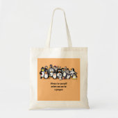Cute animated pinguins background tote bag (Voorkant)