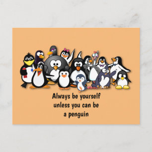 Cute animated pinguins briefkaart