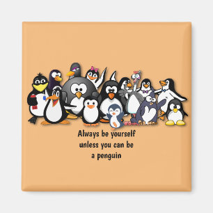 Cute animated pinguins magneet