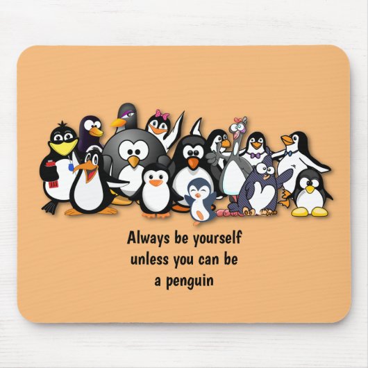 Cute animated pinguins muismat (Voorkant)
