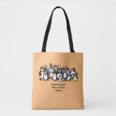 Cute animated pinguins tote bag (Voorkant)