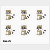 Cute animated raccoon ronde sticker (Vel)