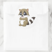 Cute animated raccoon ronde sticker (Tas)