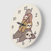 Cute animated Sloths Grote Klok (Hoek)