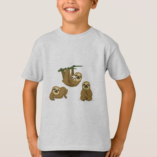 Cute animated sloths t-shirt (Voorkant)