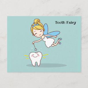 Cute animated Tooth Fairy Briefkaart