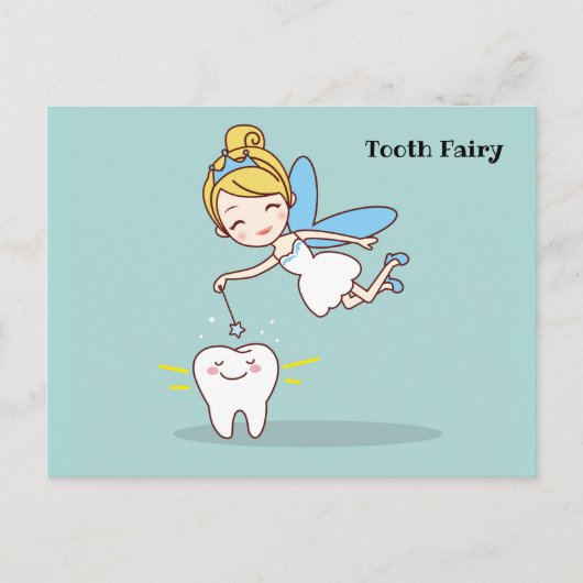 Cute animated Tooth Fairy Briefkaart (Voorkant)