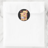 Cute Animated Valentijnsdag Hugging Teddy Bears Ronde Sticker (Tas)