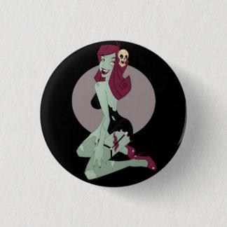Cute Animated Zombie Pinup Girl Ronde Button 3,2 Cm