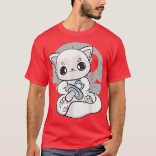 Cute Anime Arctic Fo met Soother en Kawaii Moon T-shirt