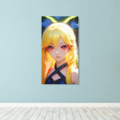 Cute Anime Art Canvas Afdruk (Insitu (Houten vloer))