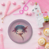 Cute Anime Axolotl Papieren Bordje (Feest)