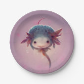 Cute Anime Axolotl Papieren Bordje (Voorkant)