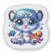 Cute Anime Big Cat Stickers Kawaii Stickers Ocean (Voorkant)