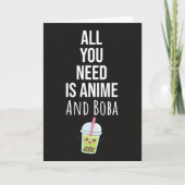 Cute Anime Boba Cards Bubble Tea Kaiwaii Otaku Kaart (Voorkant)