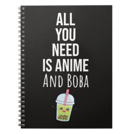 Cute Anime Boba Gifts Bubble Tea Otaku Kawaii Notitieboek