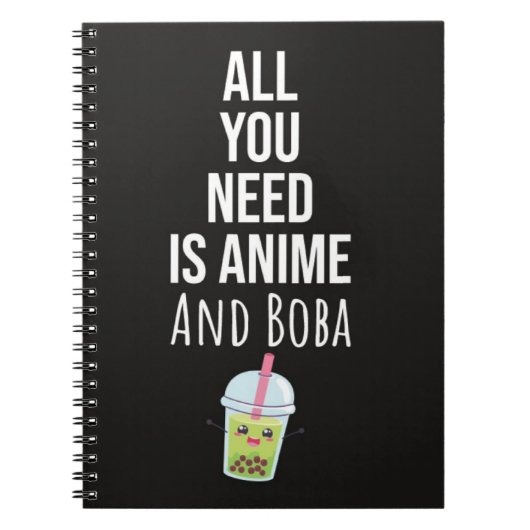 Cute Anime Boba Gifts Bubble Tea Otaku Kawaii Notitieboek (Voorkant)