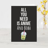 Cute Anime Boba Kaarten Bubble Tea Kawaii Otaku (Gele Bloem)