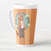 Cute Anime Boy in Clownfish Costume drinking Coffe Latte Mok (Linkerhoek)