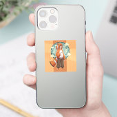 Cute Anime Boy in Clownfish Costume drinking Coffe Sticker (Telefoon)