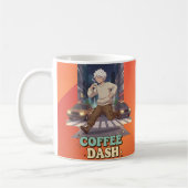 Cute Anime Boy Running in the City with Coffee Koffiemok (Links)