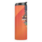 Cute Anime Boy Running in the City with Coffee Thermosbeker (Gedraaid links)