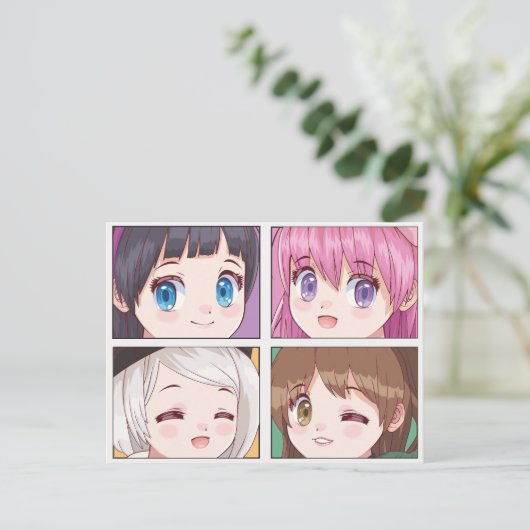 Cute Anime Briefkaart (Staand voorkant)