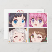 Cute Anime Briefkaart (Voorkant / Achterkant)