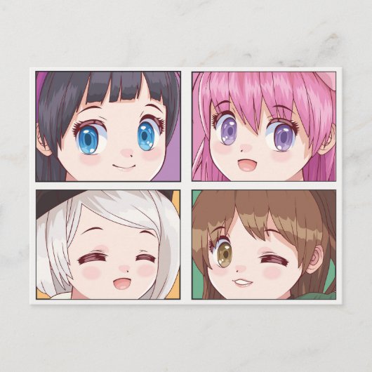 Cute Anime Briefkaart (Voorkant)