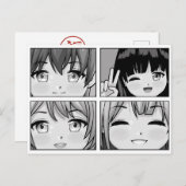 Cute Anime Briefkaart (Voorkant / Achterkant)