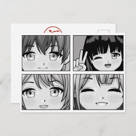 Cute Anime Briefkaart (Voorkant / Achterkant)