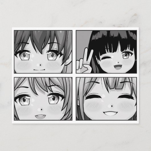 Cute Anime Briefkaart (Voorkant)