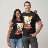 Cute Anime Cat Eating Ramen T-shirt (Unisex)
