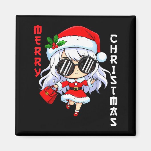 Cute Anime Christmas Pajama Outfit Funny Holiday F Magneet (Voorkant)