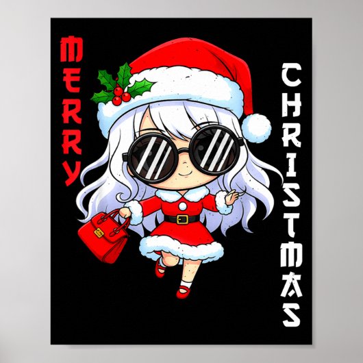 Cute Anime Christmas Pajama Outfit Funny Holiday F Poster (Voorkant)