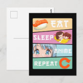 Cute Anime die naar Girl Japan Comic Manga Anime k Briefkaart (Voorkant / Achterkant)