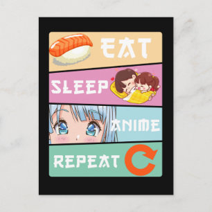 Cute Anime die naar Girl Japan Comic Manga Anime k Briefkaart